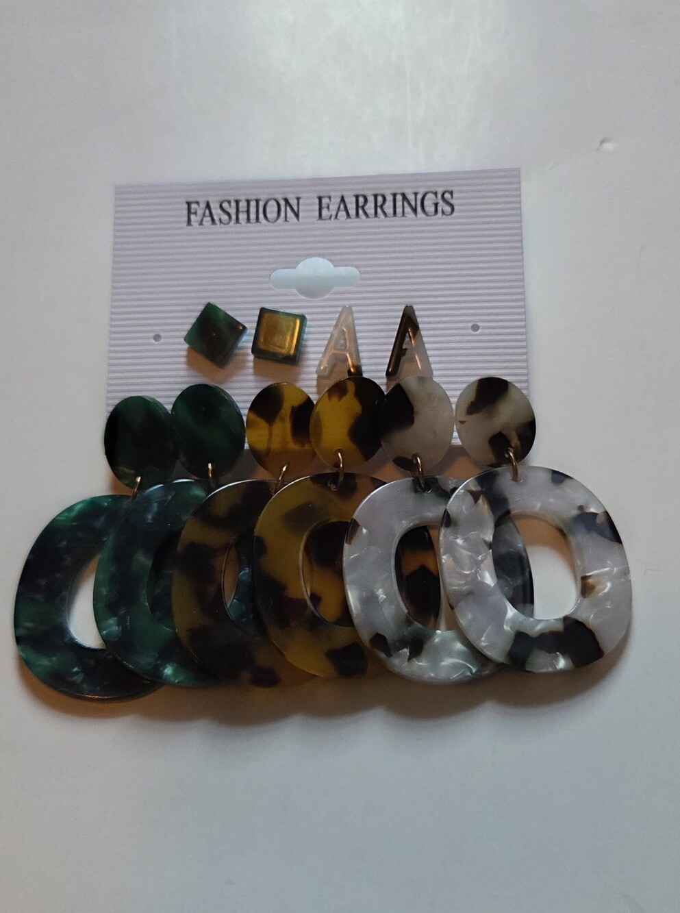 Fashion Earrings Tortoiseshell & Marble Drop Earrings - Assorted Colors